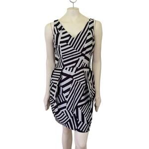 NEW IVY + BLU Nordstrom Jacquard Fit & Flare Dress in Black & Silver SIZES 4, 8